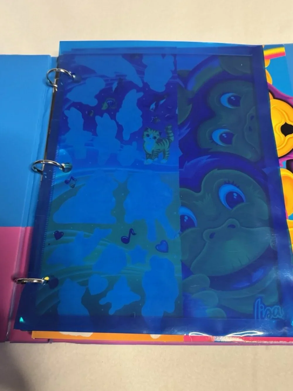 Vintage Lisa Frank Princess Pearl Dog Trapper Keeper Binder Folders Stickers Lot
